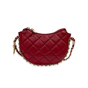 Quilted Leather Crescent Purse
