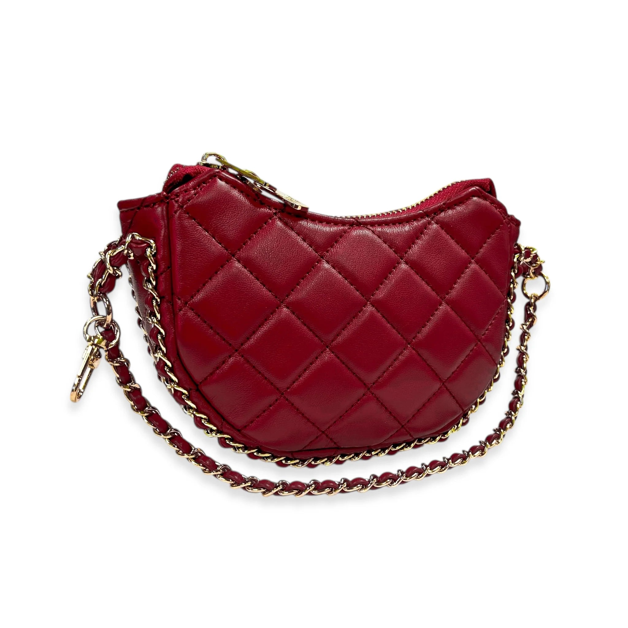 Quilted Leather Crescent Purse