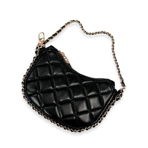 Quilted Leather Crescent Purse
