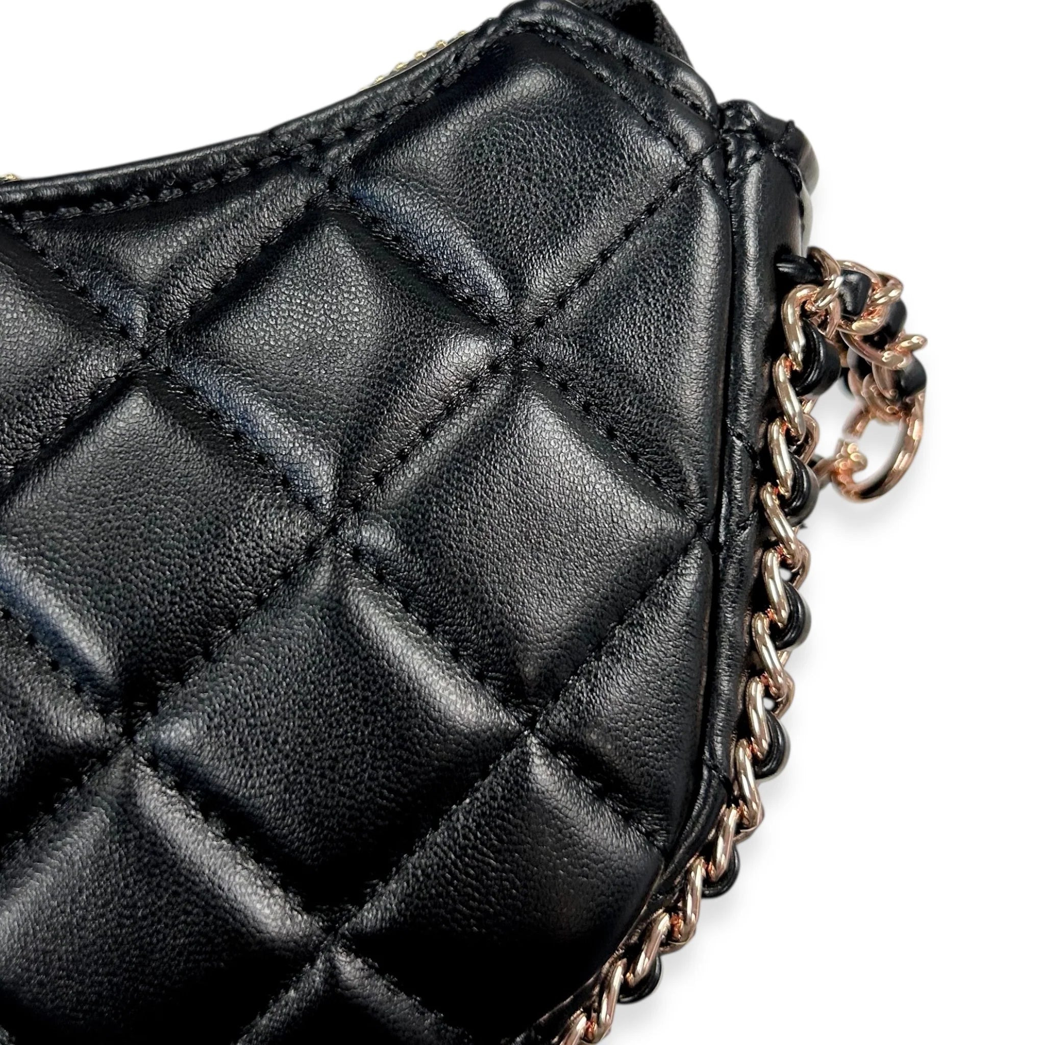 Quilted Leather Crescent Purse