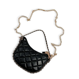 Quilted Leather Crescent Purse