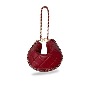 Quilted Leather Crescent Purse