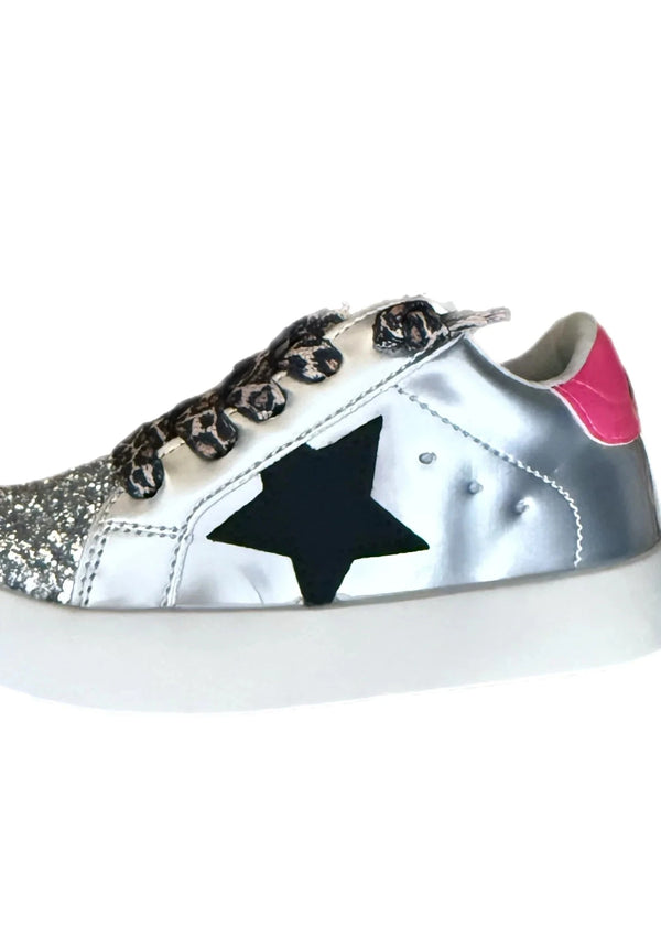 Black Star Cheetah Lace Sneakers