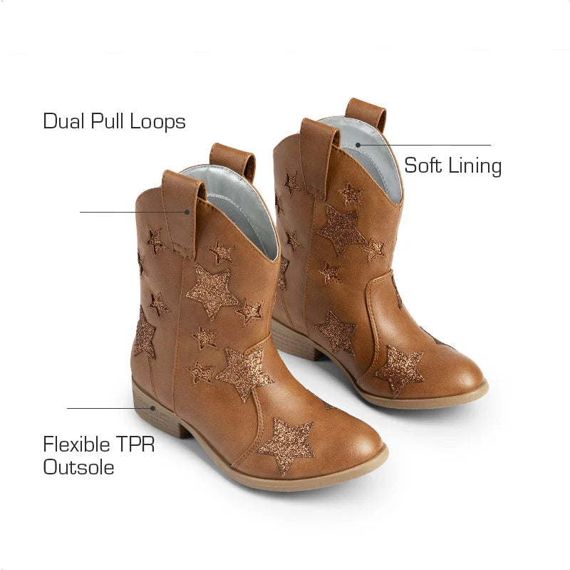 Girl Chic Glitter Western Boots