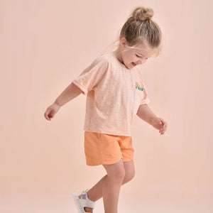 Orange linen girls shorts