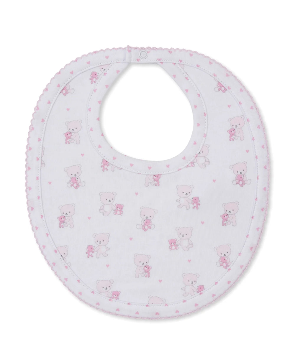 Teddy Bear Love Pink Reversible Bib