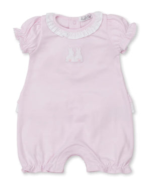 Pique Bunny Rabbits Pink Short Playsuit