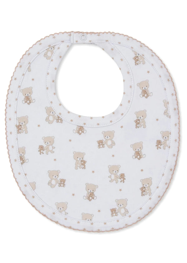 Teddy Bear Love Tan Reversible Bib