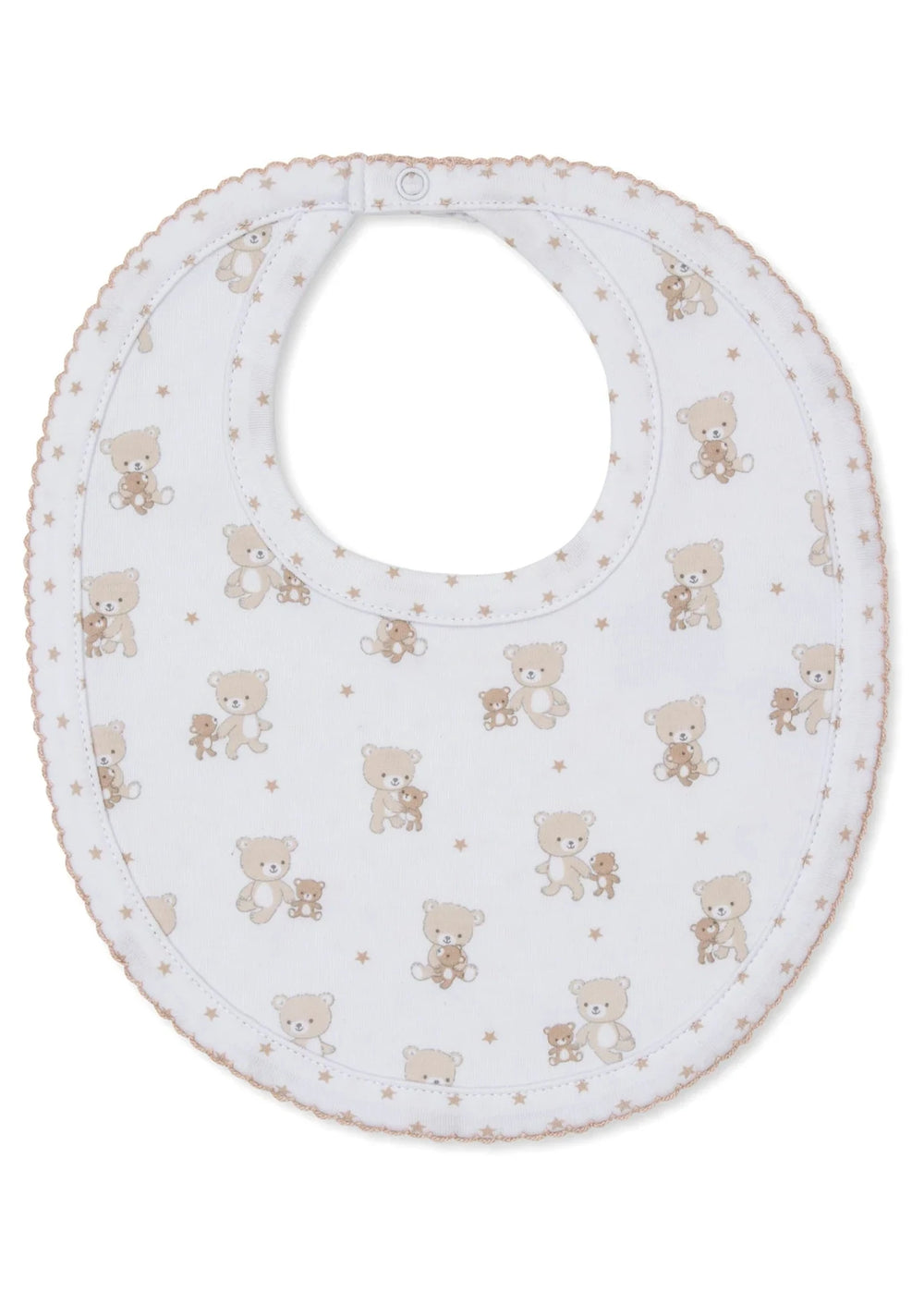 Teddy Bear Love Tan Reversible Bib