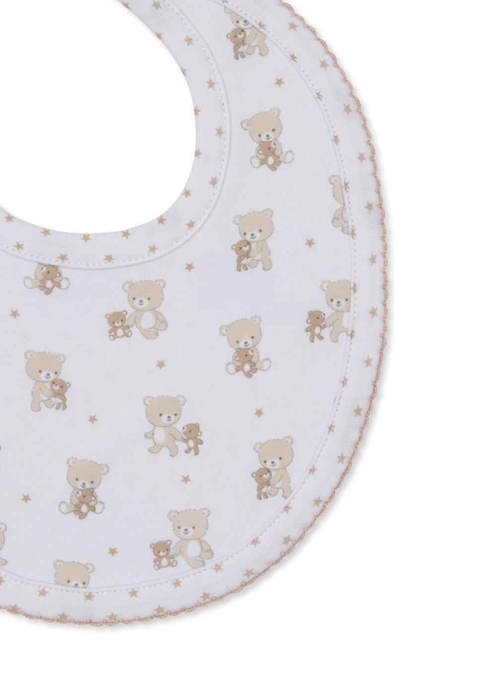 Teddy Bear Love Tan Reversible Bib