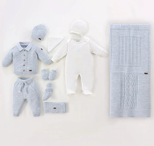 Baby Boy Newborn Set Of 9 Pieces – Blue 3468