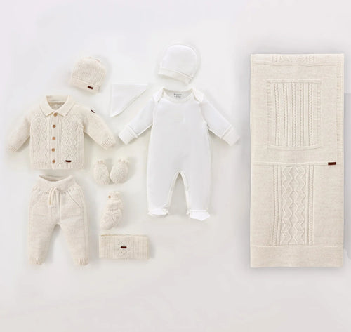 Baby Boy Newborn Set Of 9 Pieces – White 3468