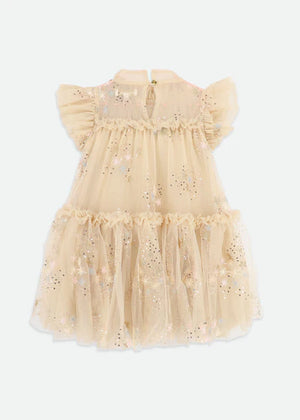 Angels Face Marietta Glitter Star Dress Gold