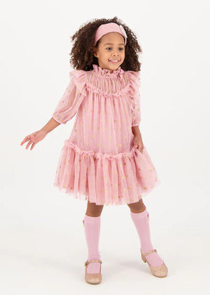 Angels Face Myrtle Heart Tulle Dress Tea Rose