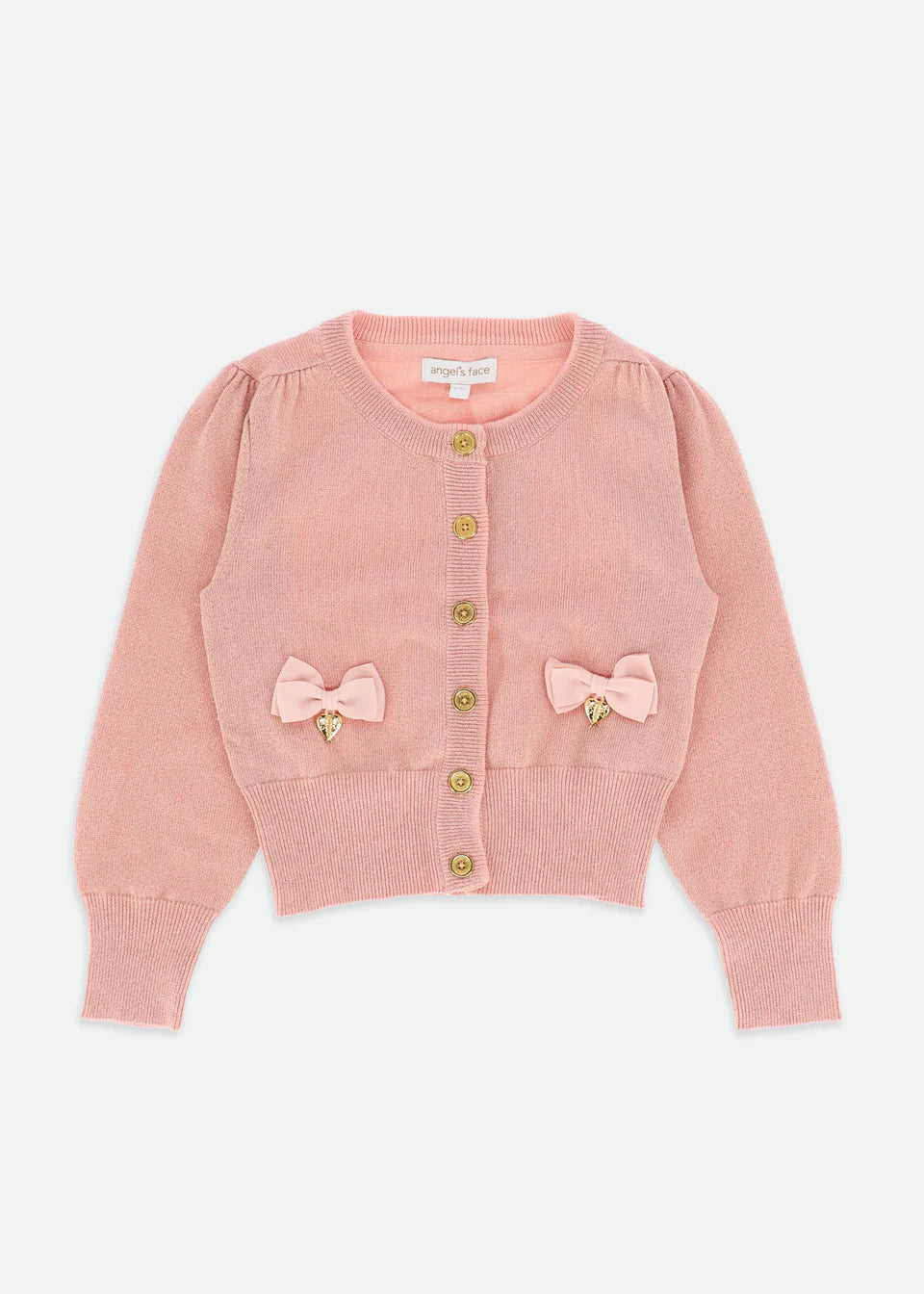 Angels Face Nikki Metallic Cardigan Tea Rose