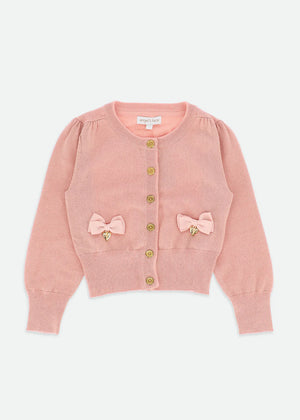 Angels Face Nikki Metallic Cardigan Tea Rose