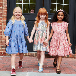 Fiona Dress-Blue Blossom Embroidery