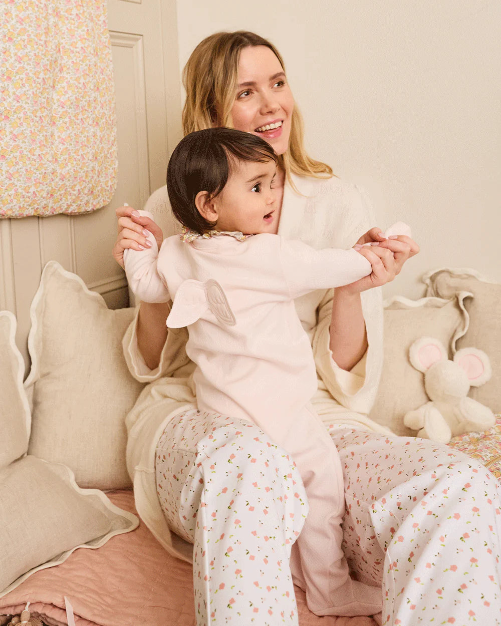 Angel Wing Pointelle Sleepsuit Pink