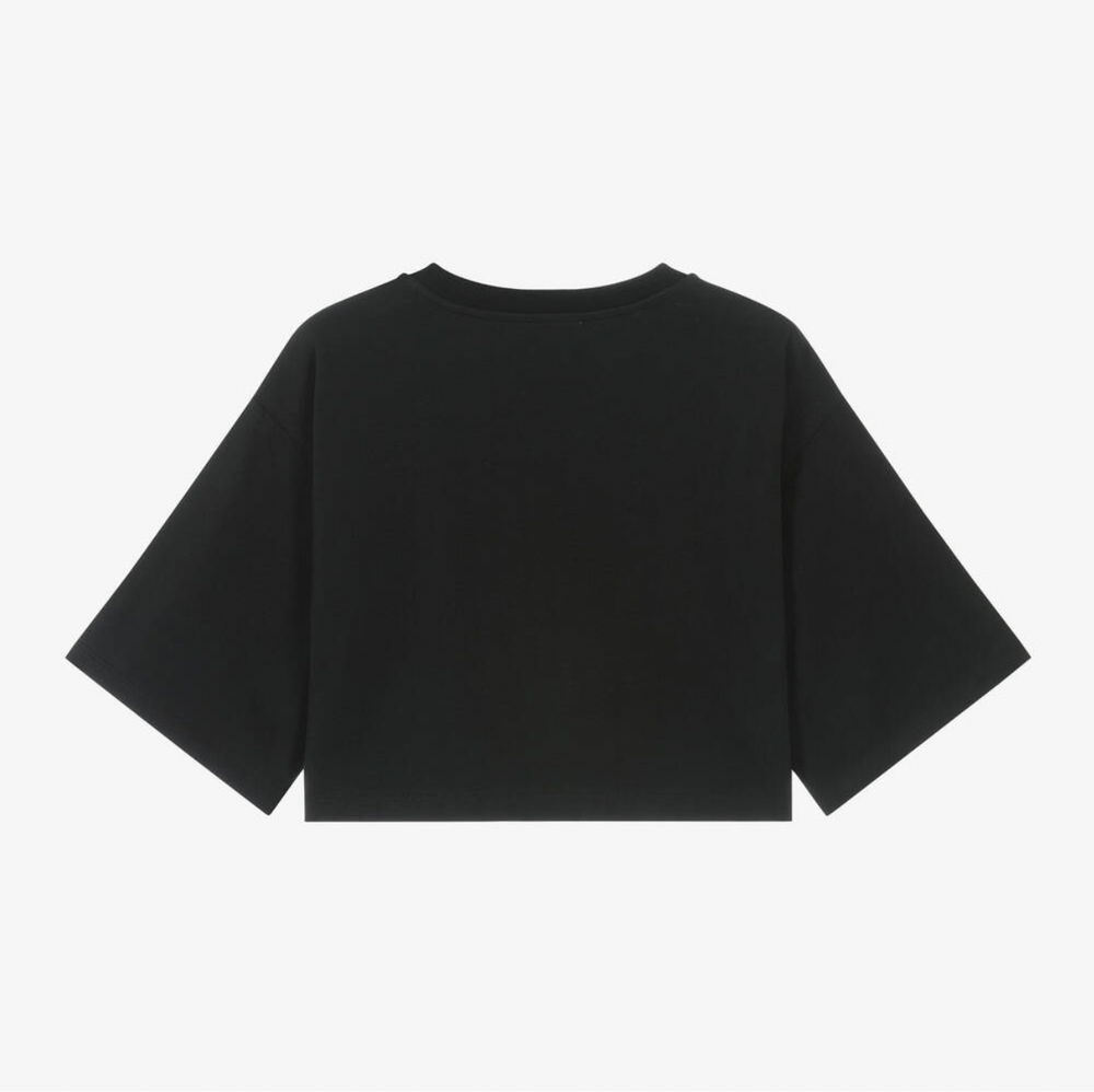 Moschino Cropped Tee with Heart Studs