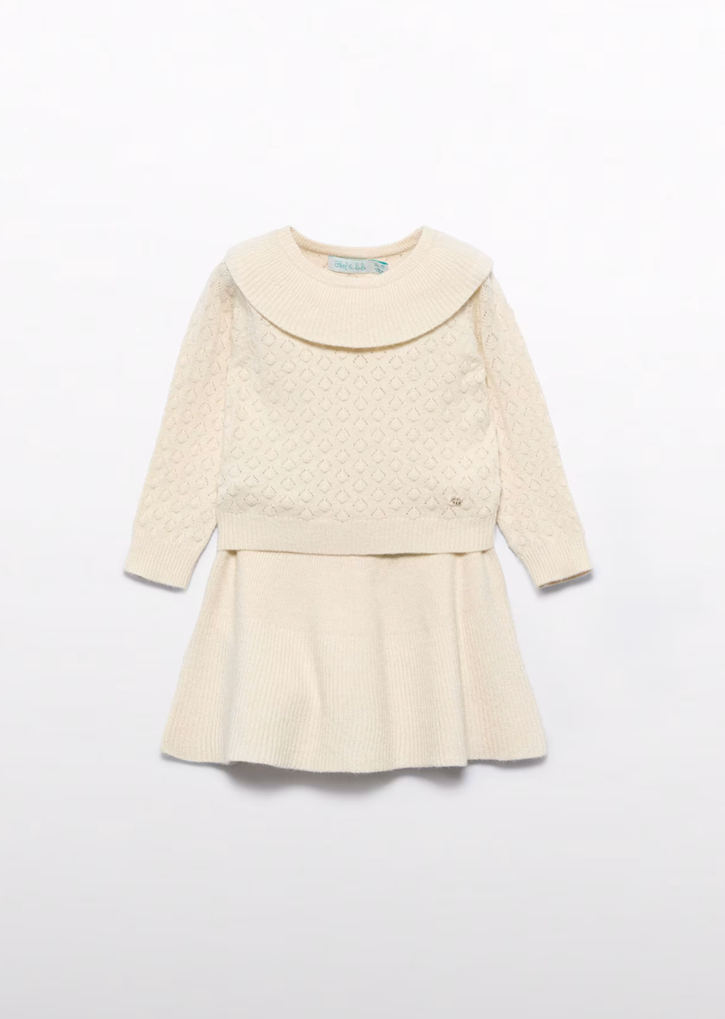 Baby Girl Knit Skirt Set With Collar