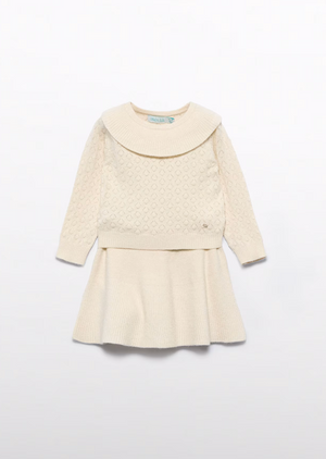 Baby Girl Knit Skirt Set With Collar