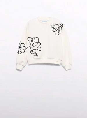 Embroidered Cream Sweatshirt