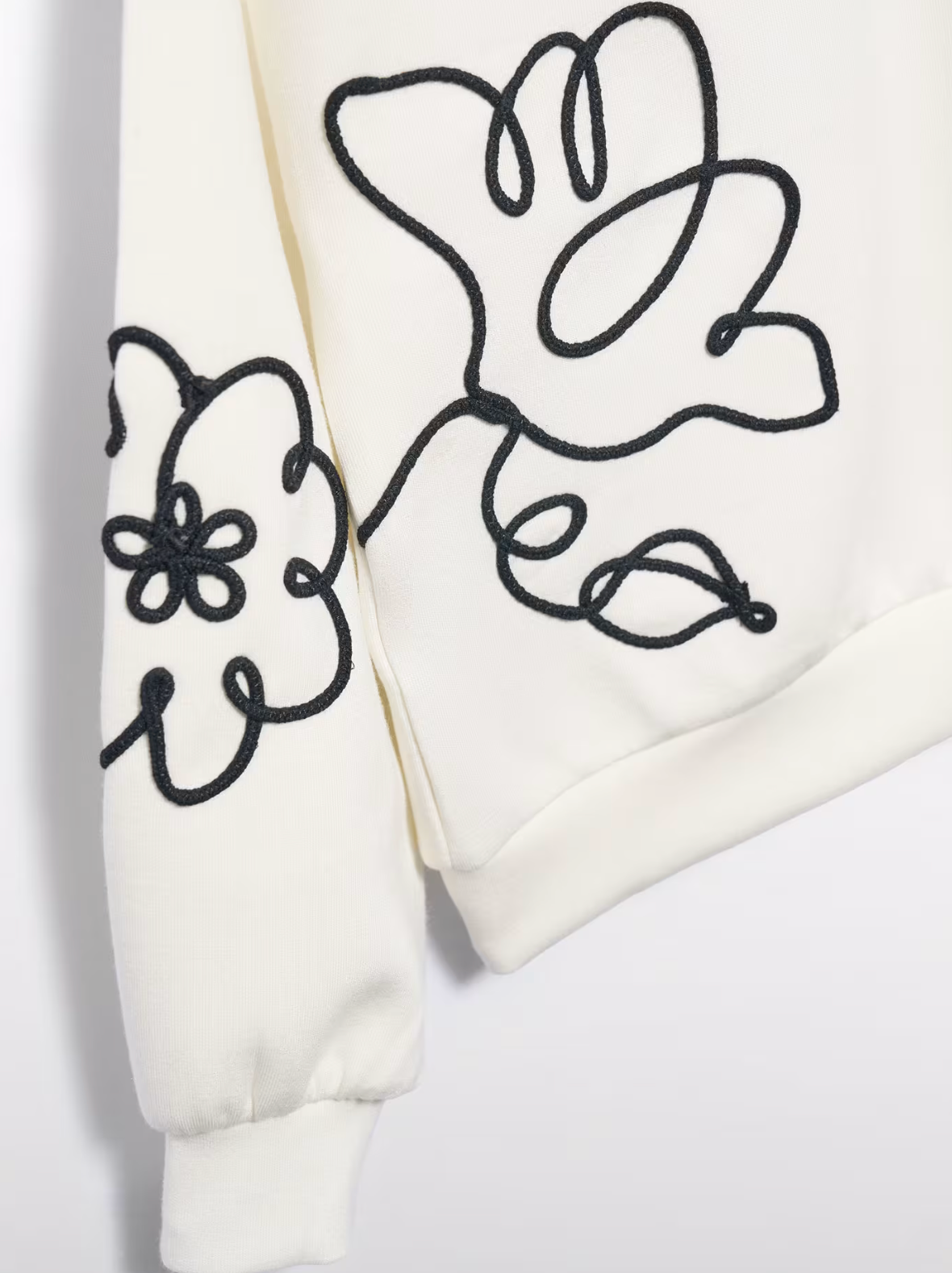 Embroidered Cream Sweatshirt