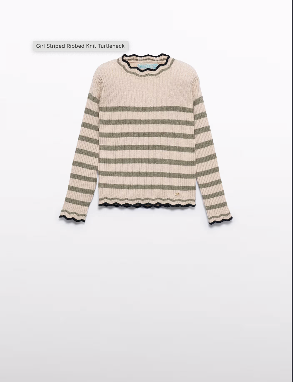 Marzipan Striped Ribbed Knit Turtleneck