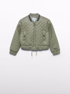 Bay leaf Quilted Faux Jacket