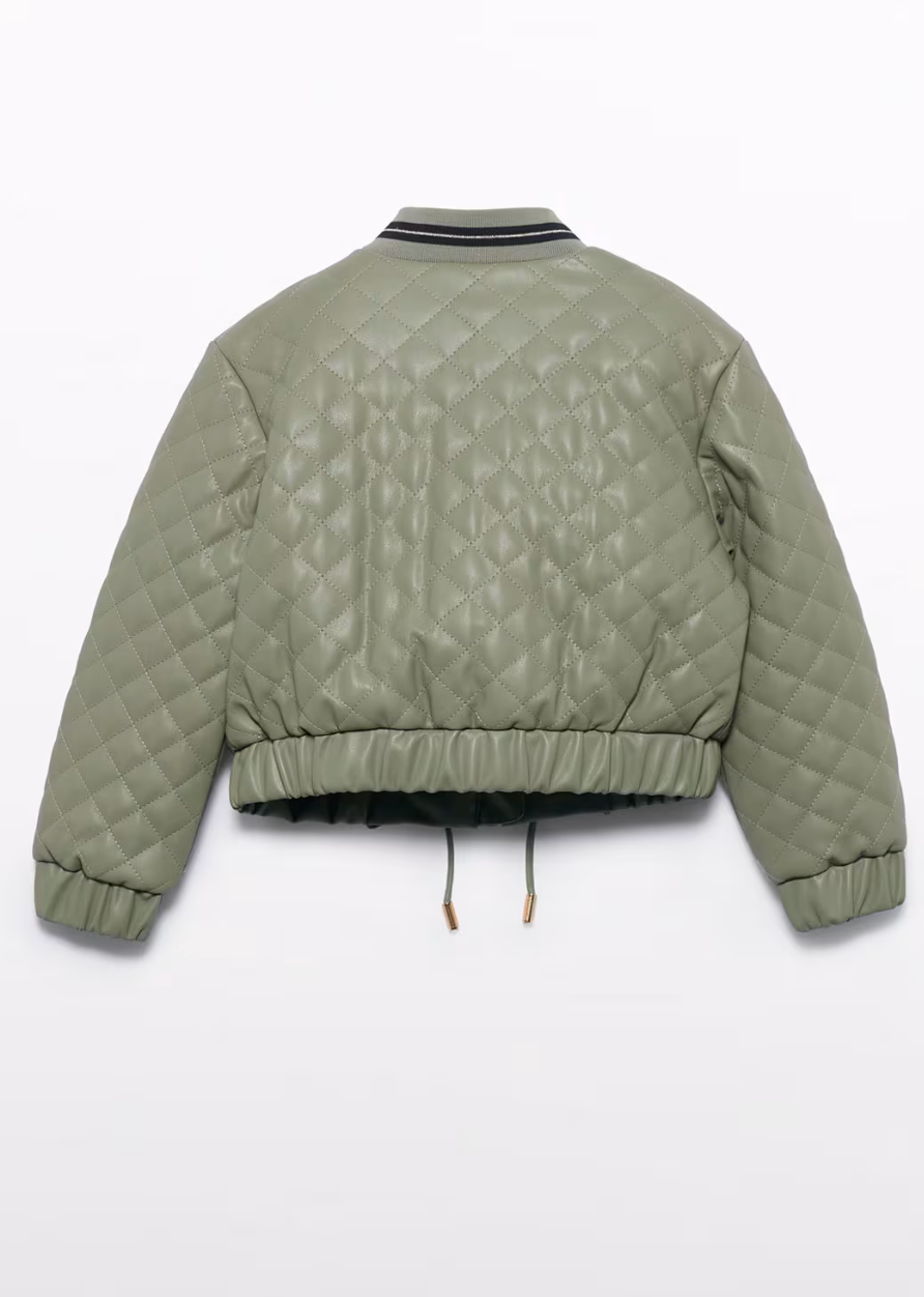 Bay leaf Quilted Faux Jacket
