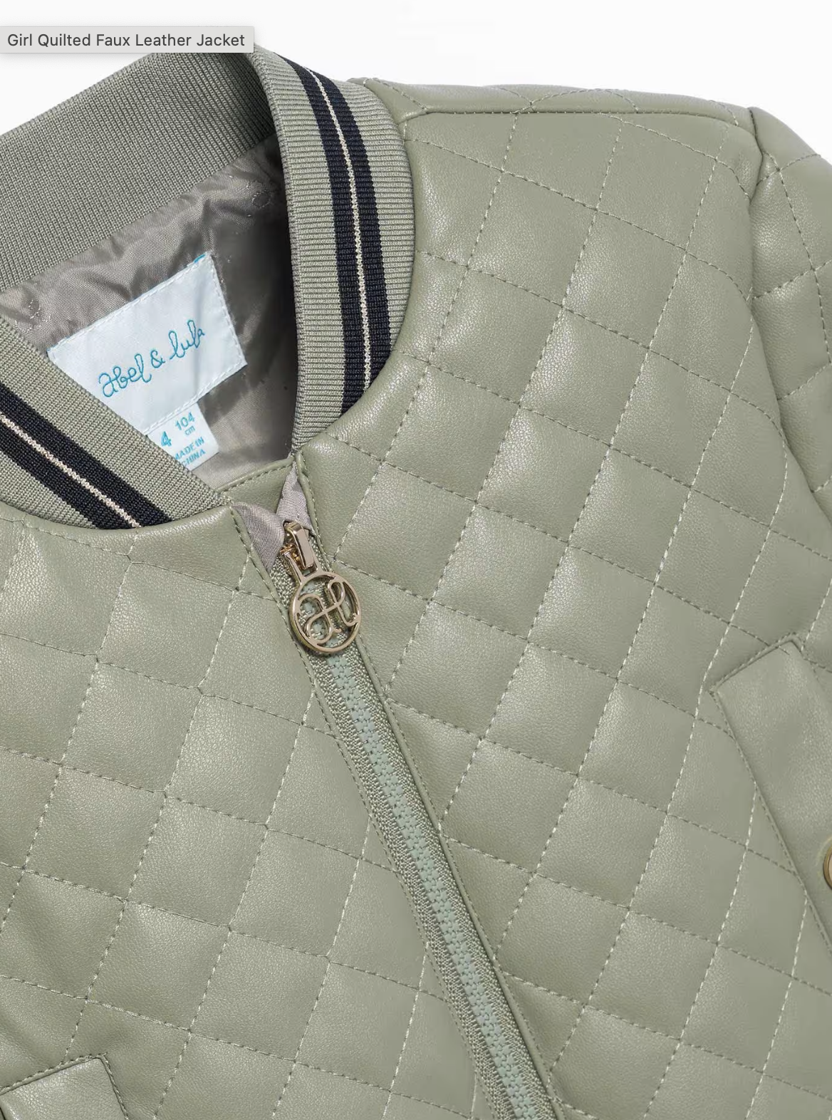 Bay leaf Quilted Faux Jacket