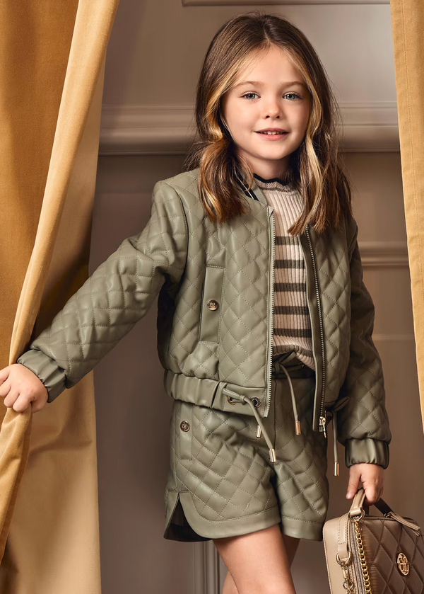 Bay leaf Quilted Faux Jacket