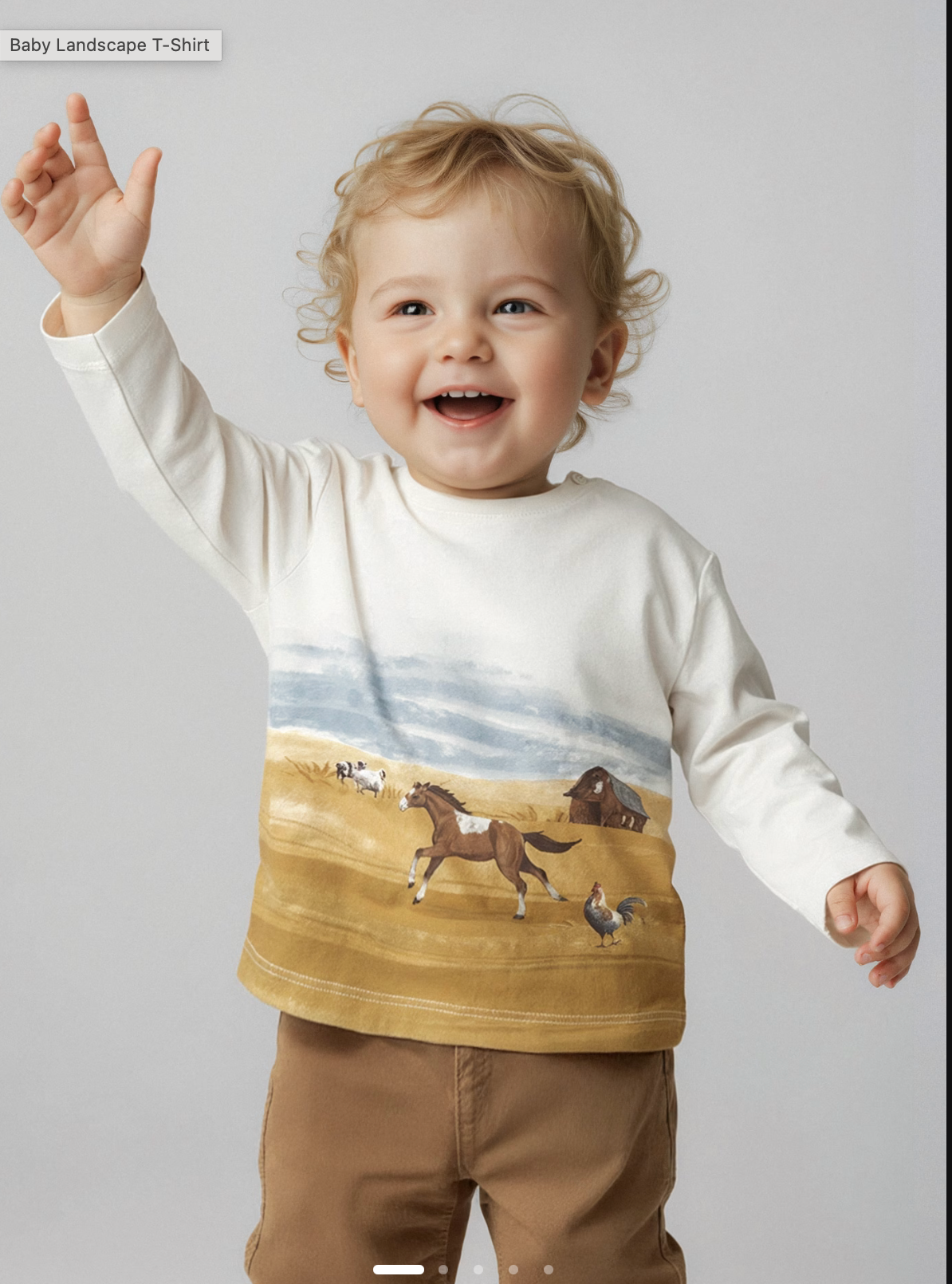 Baby Landscape Farm Print T-Shirt