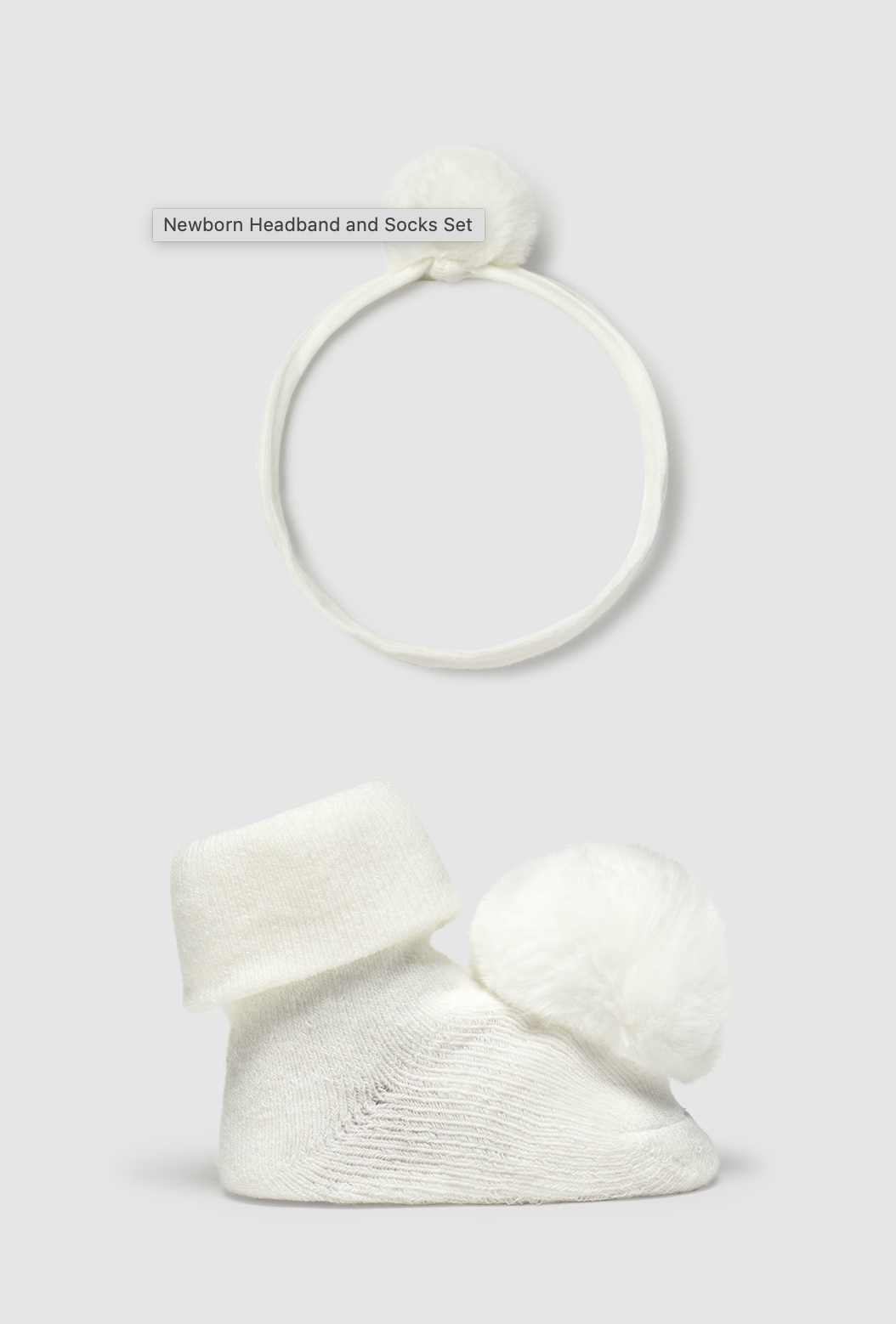 Ecru Headband & Socks Set