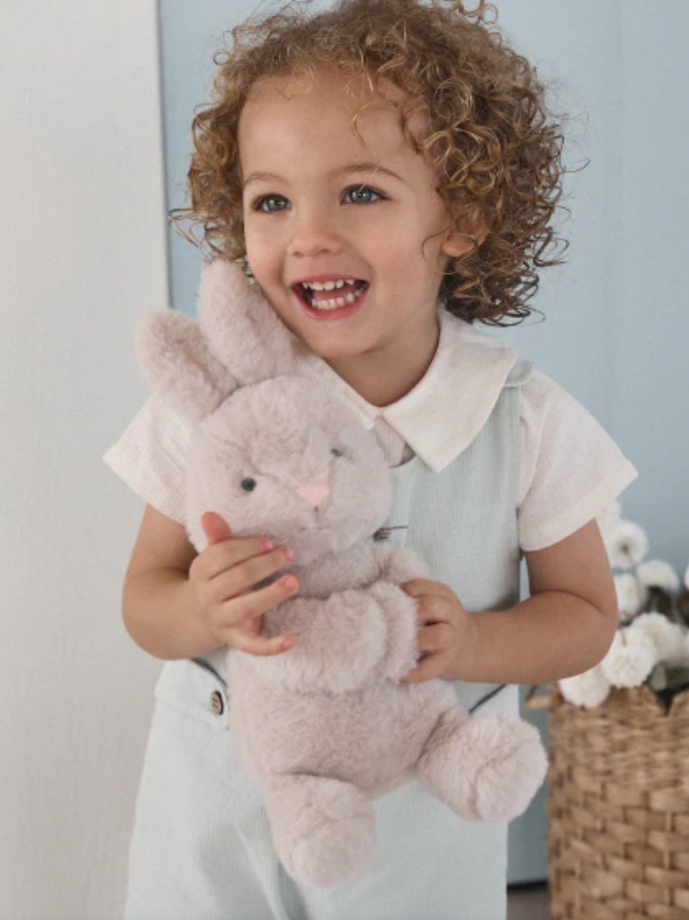 Elegant Baby Bunny & Mama Plush Toy Set