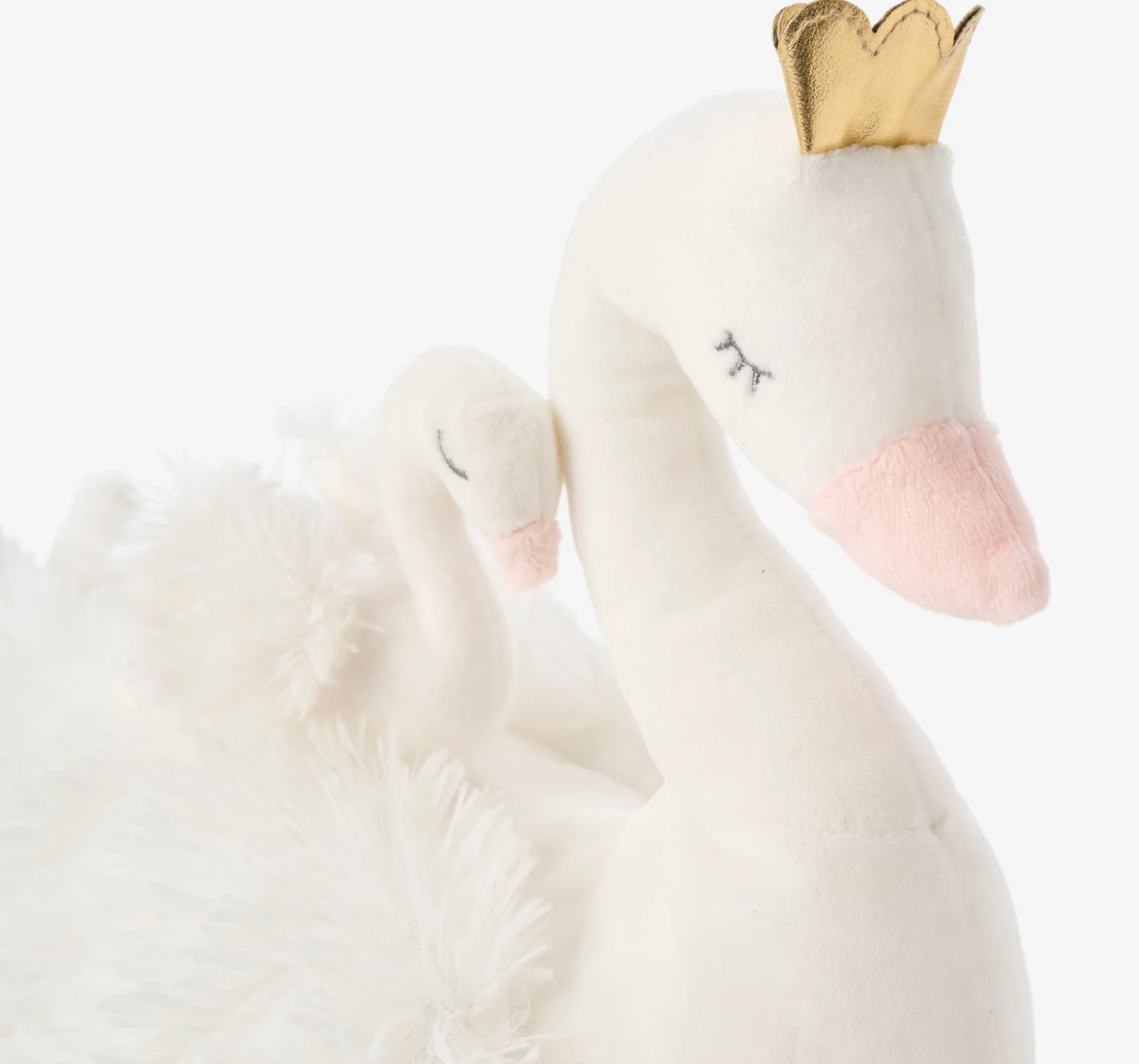 Elegant Baby Mama & Baby Swan Plush Toy Set