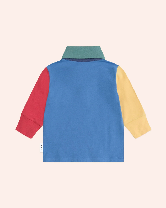 Colour Block Longsleeve Polo Top