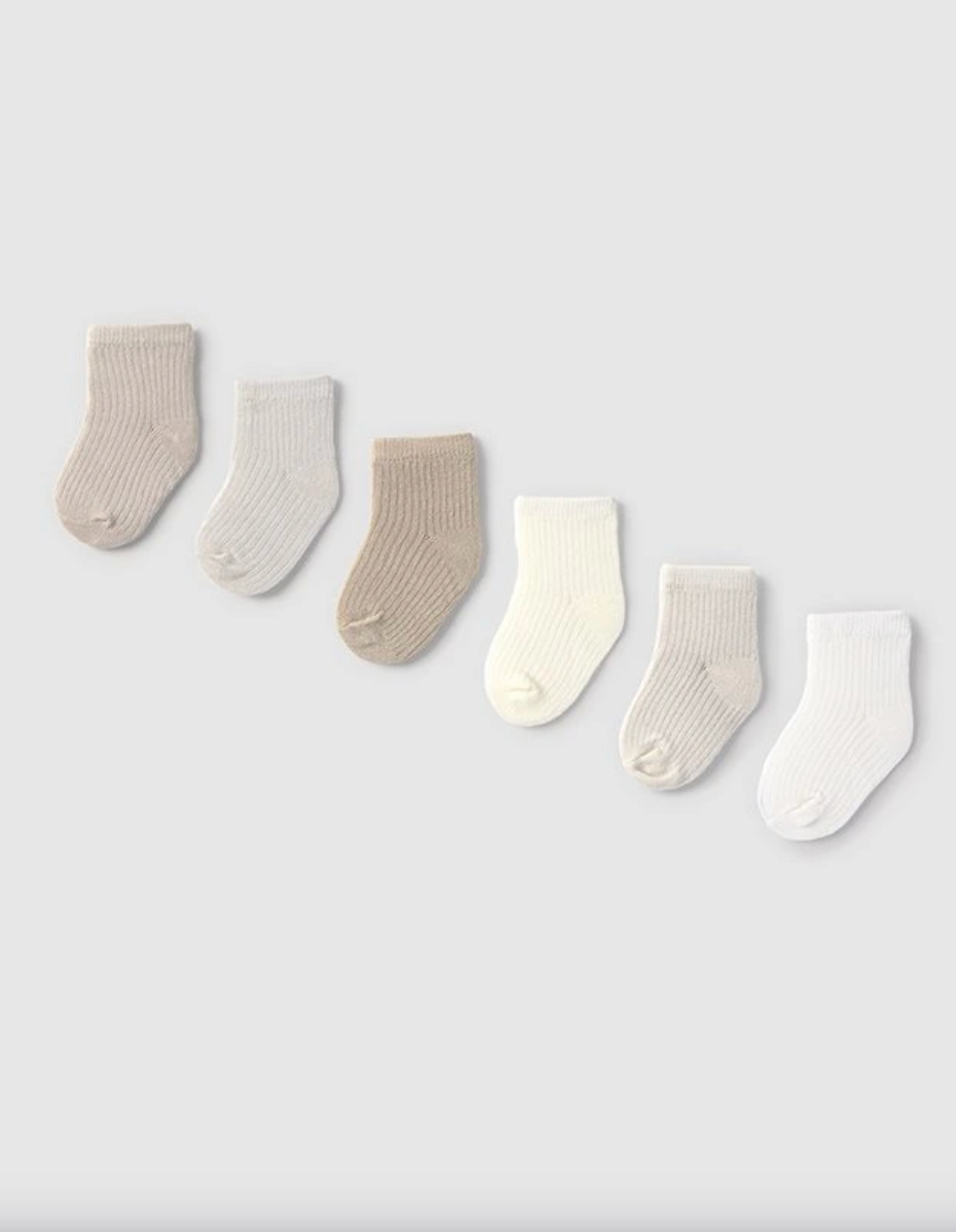 Newborn 6 Pack Neutros Socks
