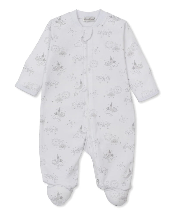 Nightfall Printed Silver Footie w/Zipper