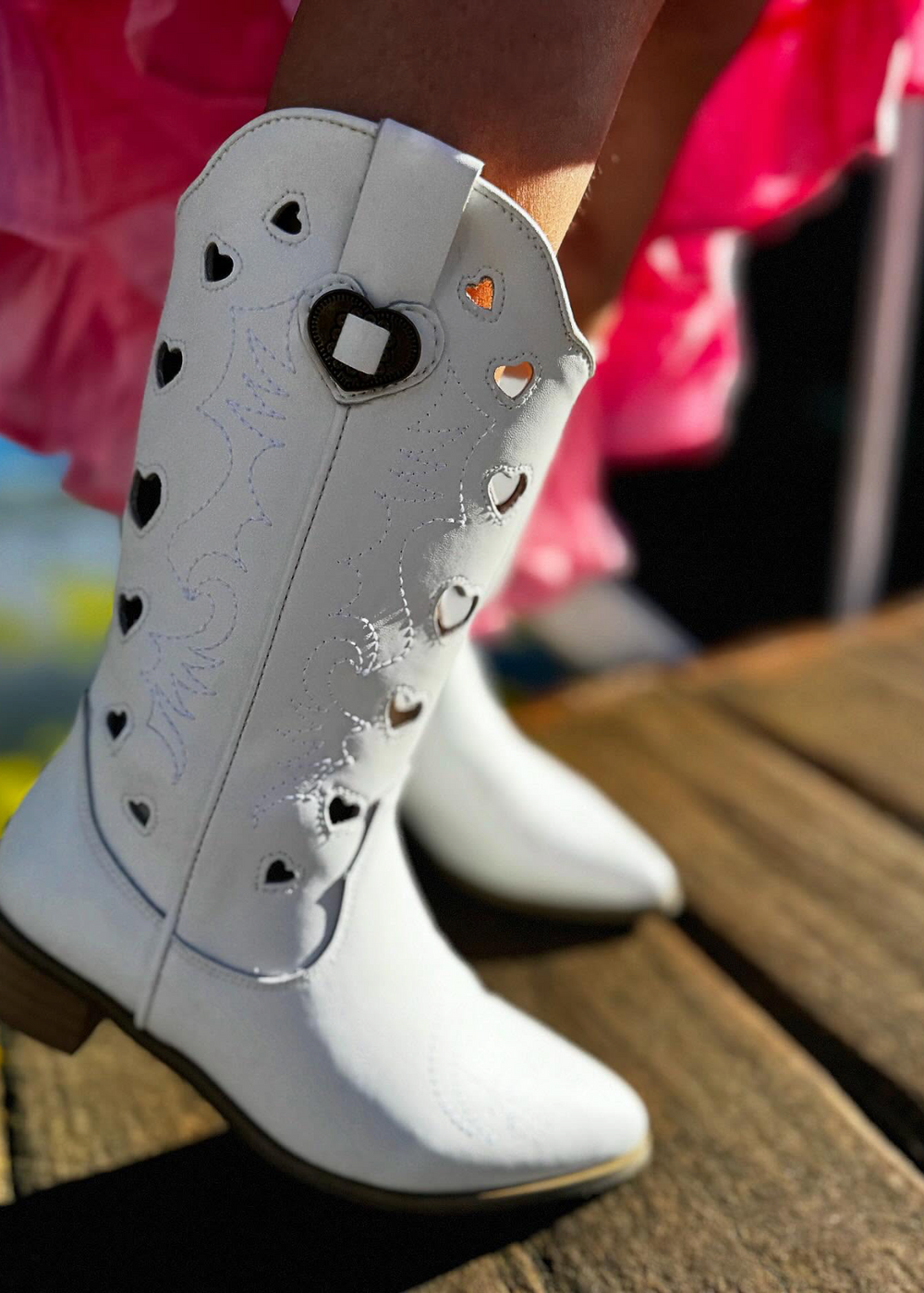 White Heart Western Boots