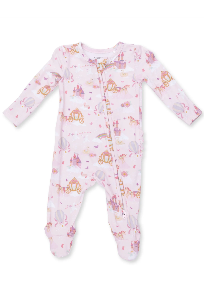 Princess Unicorns and Castle - 2 Way Zipper Footie