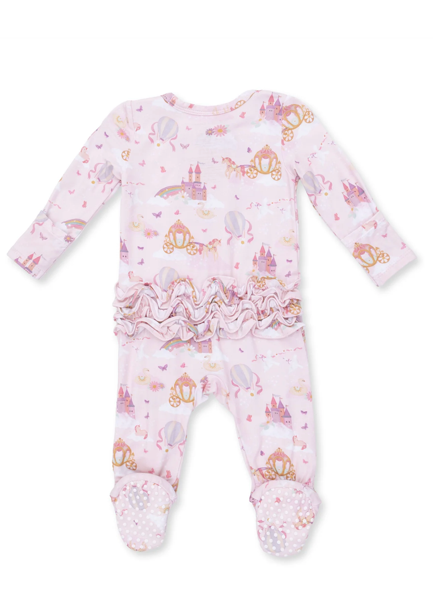 Princess Unicorns and Castle - 2 Way Zipper Footie