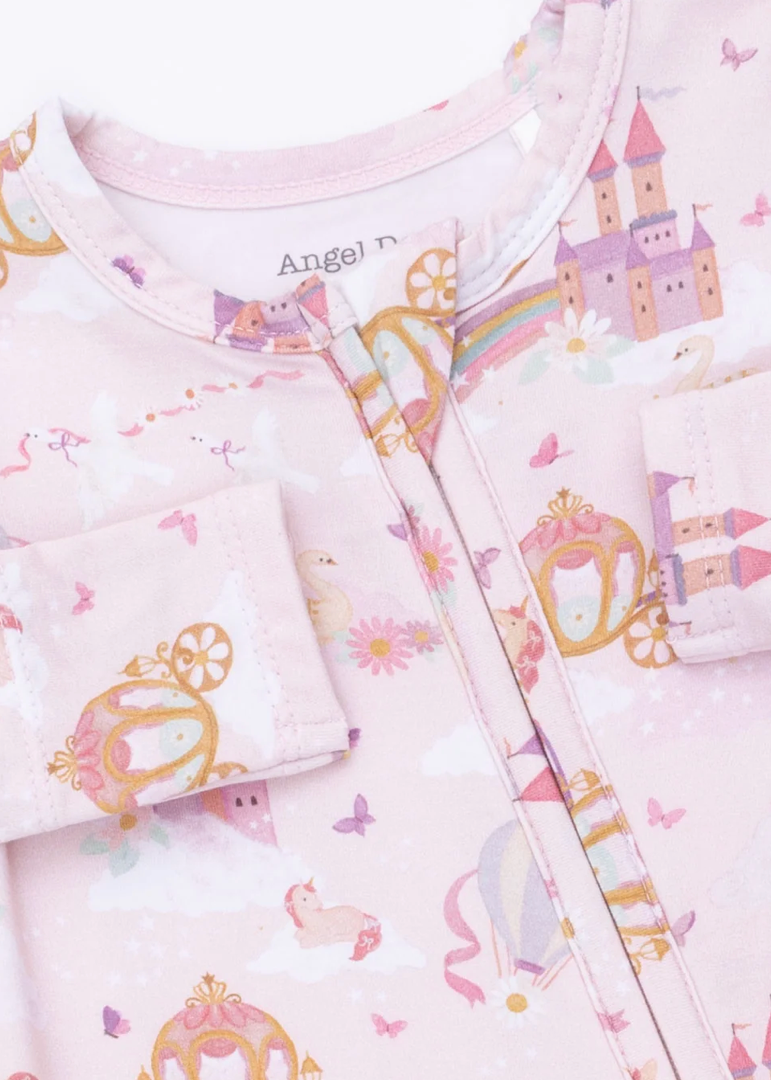 Princess Unicorns and Castle - 2 Way Zipper Footie