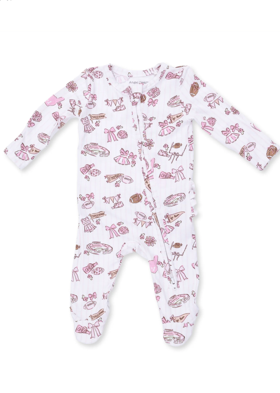 Football Cheer Nursery -2 Way Zipper Footie