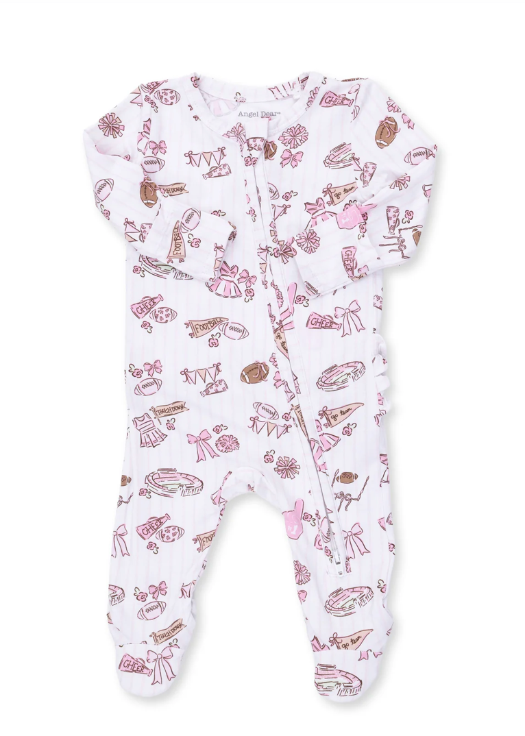 Football Cheer Nursery -2 Way Zipper Footie
