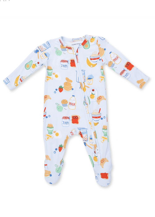 Breakfast Club Blue 2 Way Zipper Footie