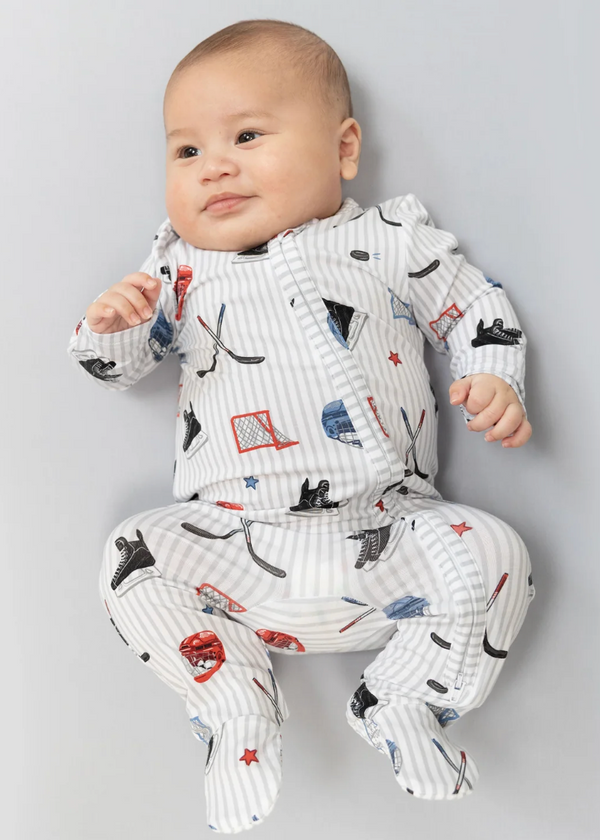 Hockey Stripe 2 Way Zipper Footie