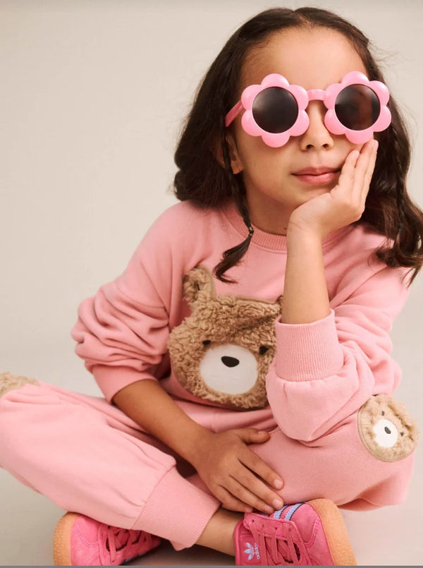 Huxbaby Furry Huxbear Sweatshirt and Pant - Vintage Pink