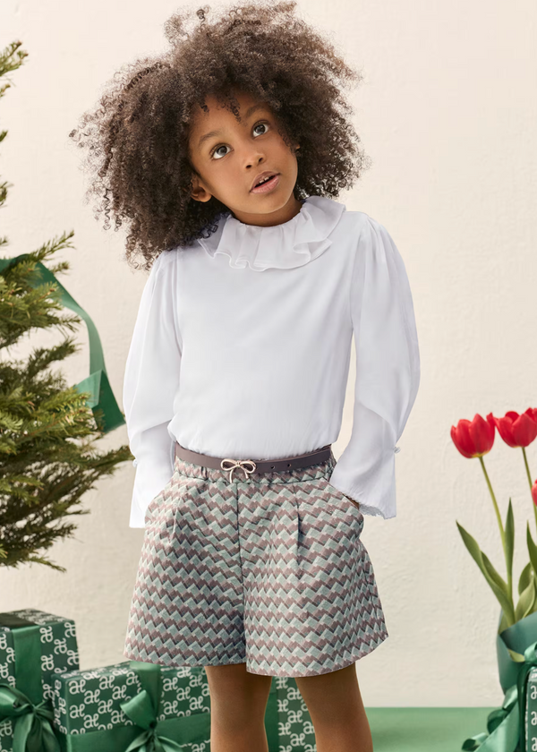 Girl Checked Shorts Set