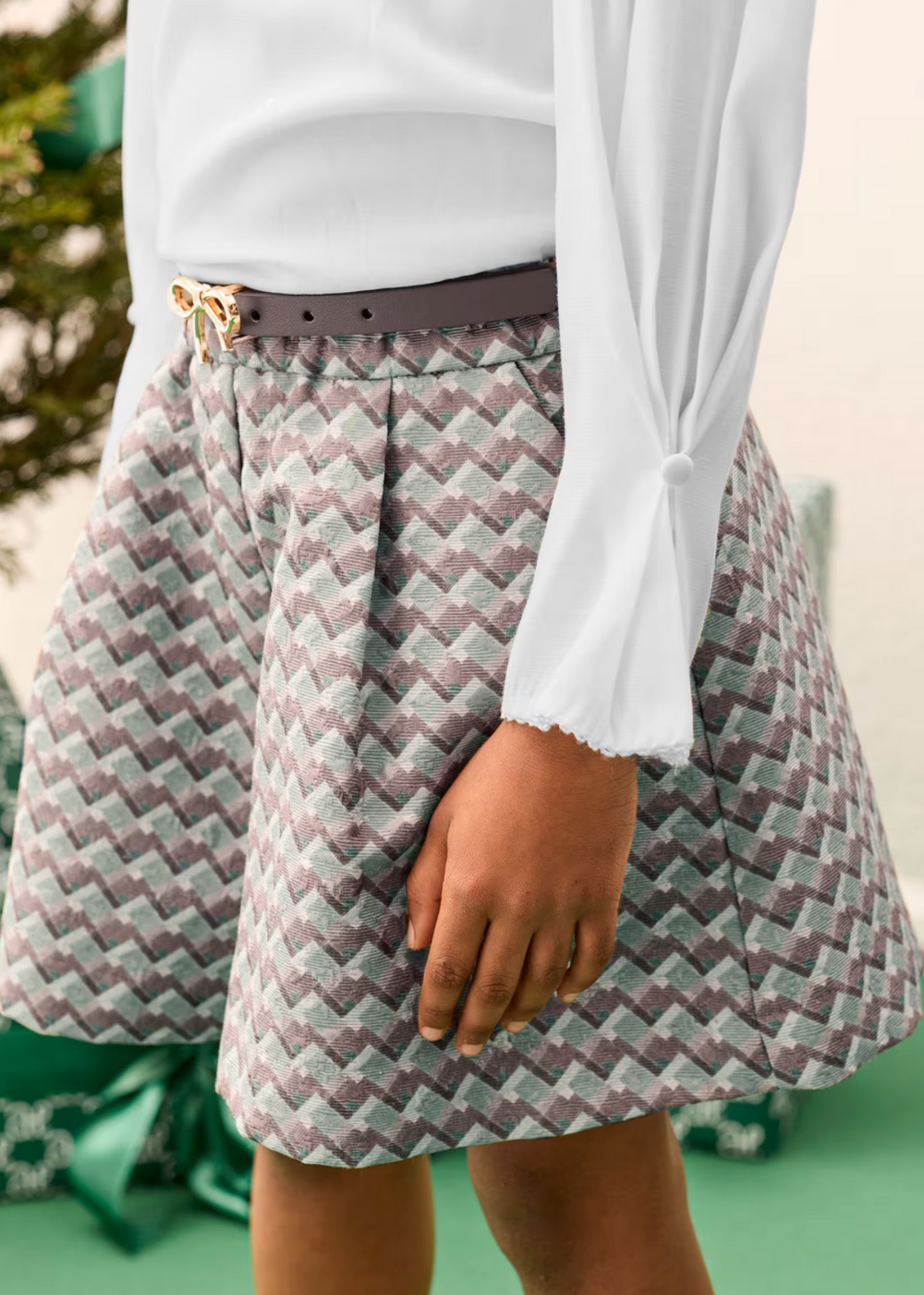 Girl Checked Shorts Set